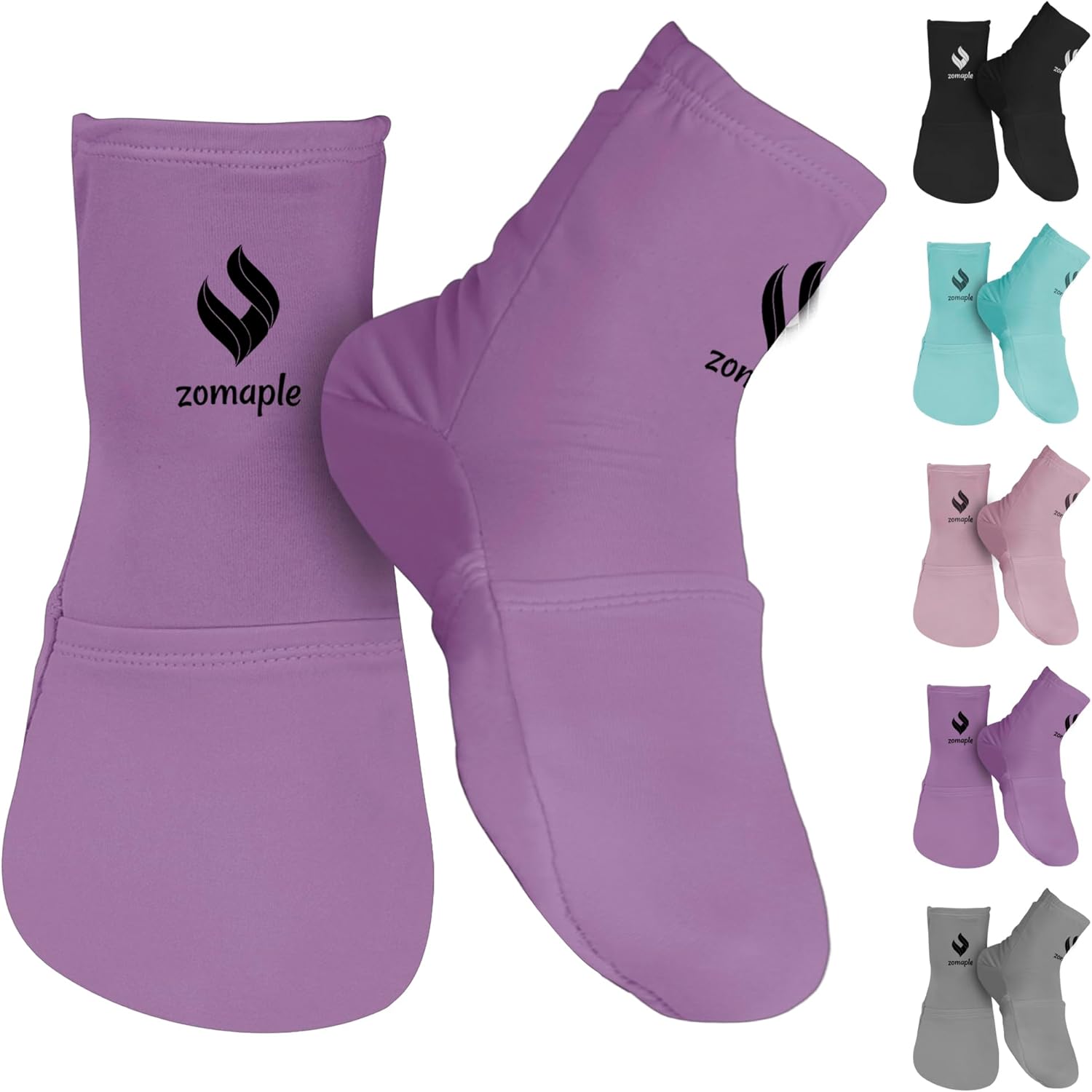 Zomaple Cold Therapy Socks for Feet with 2 Reusable Gel Ice Packs, Cooling Socks for Hot Feet & Swelling Relief, Ice Pack Wrap for Plantar Fasciitis & Neuropathy, Adjustable Compression Foot Ice Socks