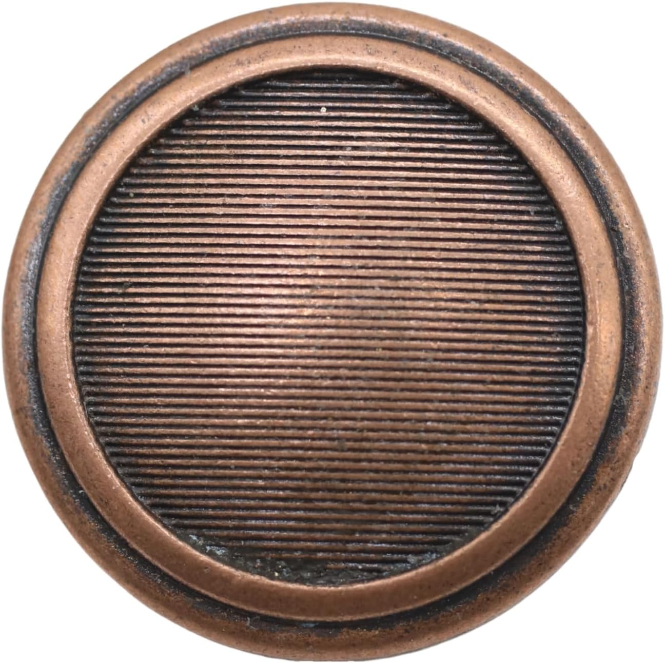 Antique Copper Metal Buttons - 12 Pcs - 4 Size Options - Striped Round Metal Shank Buttons Vintage for Men Women Blazer Coat Uniform Shirt Suit and Jacket Sewing Craft DIY N22301