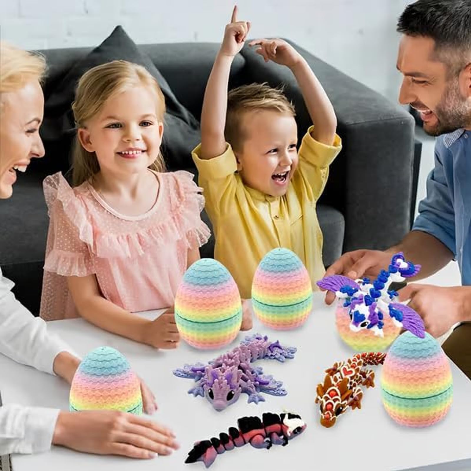 Lot de 2 dragons imprimés 3D avec des yeux mystérieux et réalistes