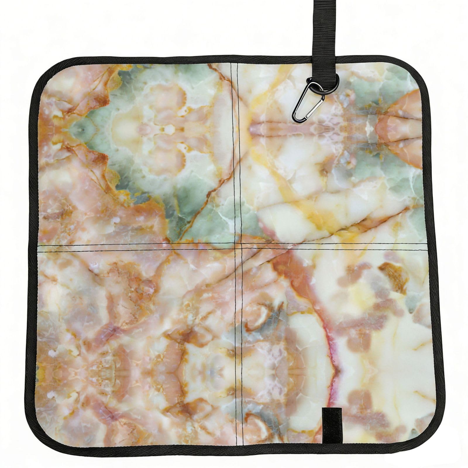 VCzsdff Golden Marble Print Portable Seat Cushion Folding Bleacher Pad Compact Picnic Sitting Mat Polyester 40cm