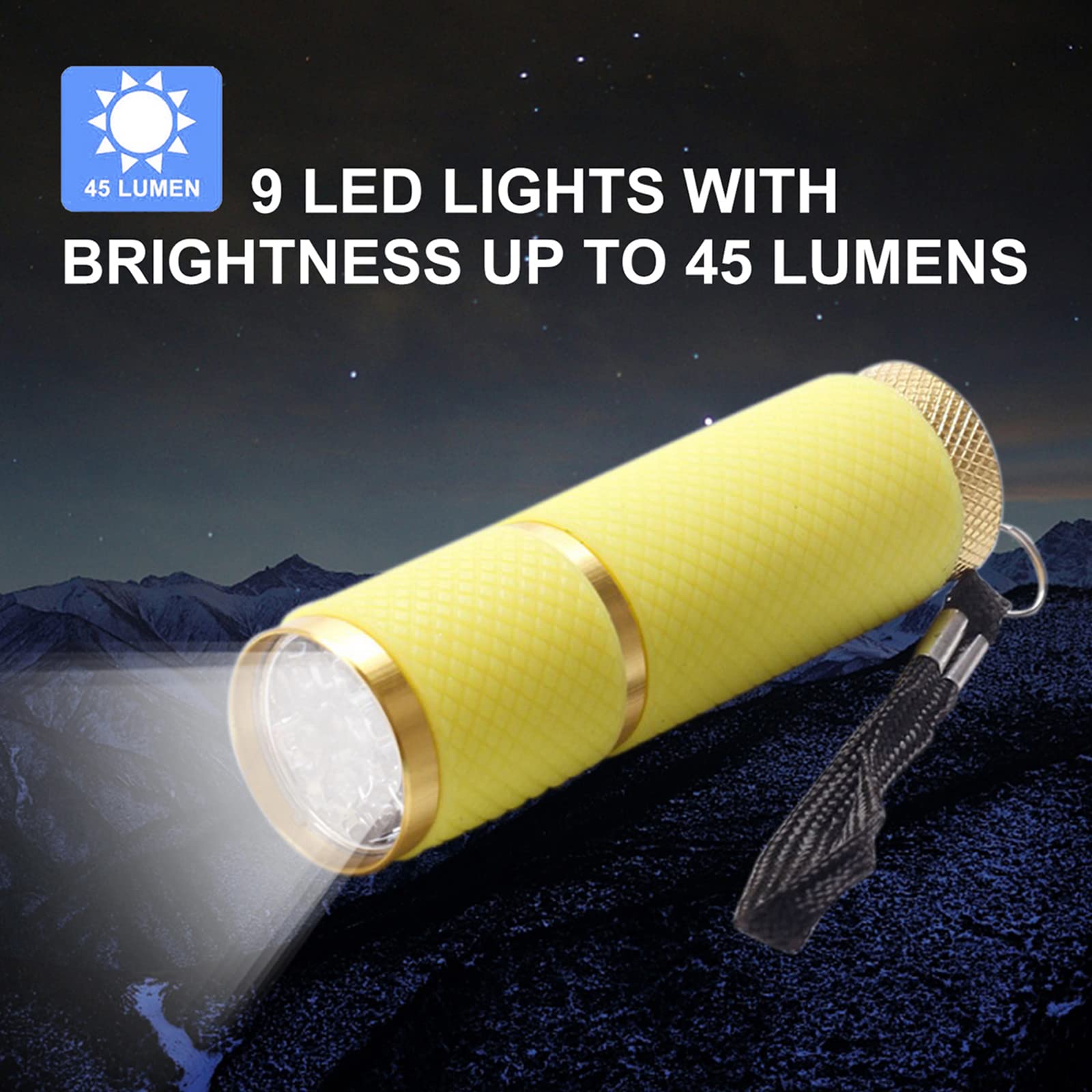 Kit De 6 Mini Lampes Torches LED Rechargeables USB - Idéales Pour Camping, Randonnée, Urgence - Porte-clés Inclus