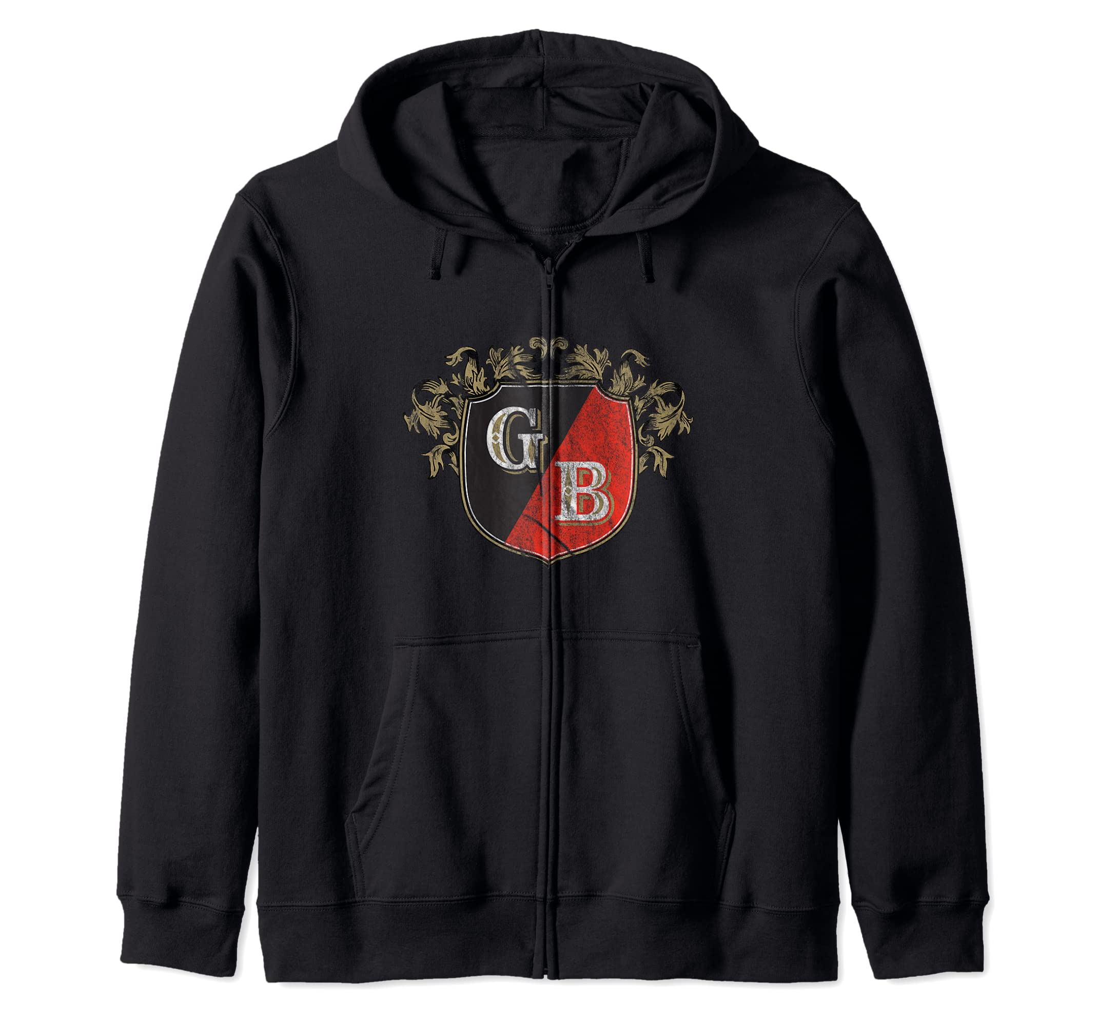 Griesedieck Bros.GB logo Distressed Zip Hoodie