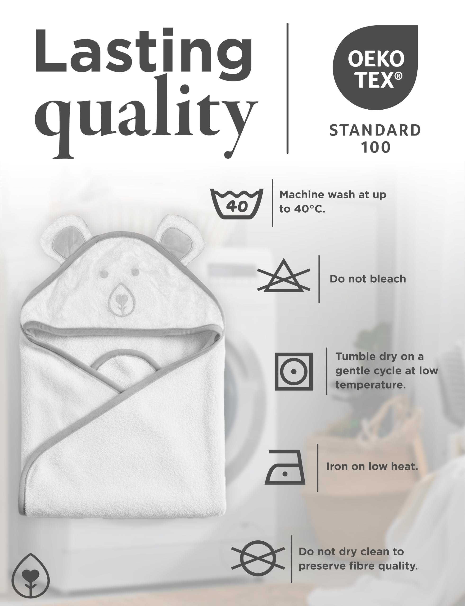 Asciugamano Neonato Bambù con Cappuccio 89x89 cm 0-3 Anni Accappatoio Morbido Super Assorbente per Pelle Sensibile Telo Bagno Bambino Regalo Nascita per Neogenitori con Animaletti (Bianco)