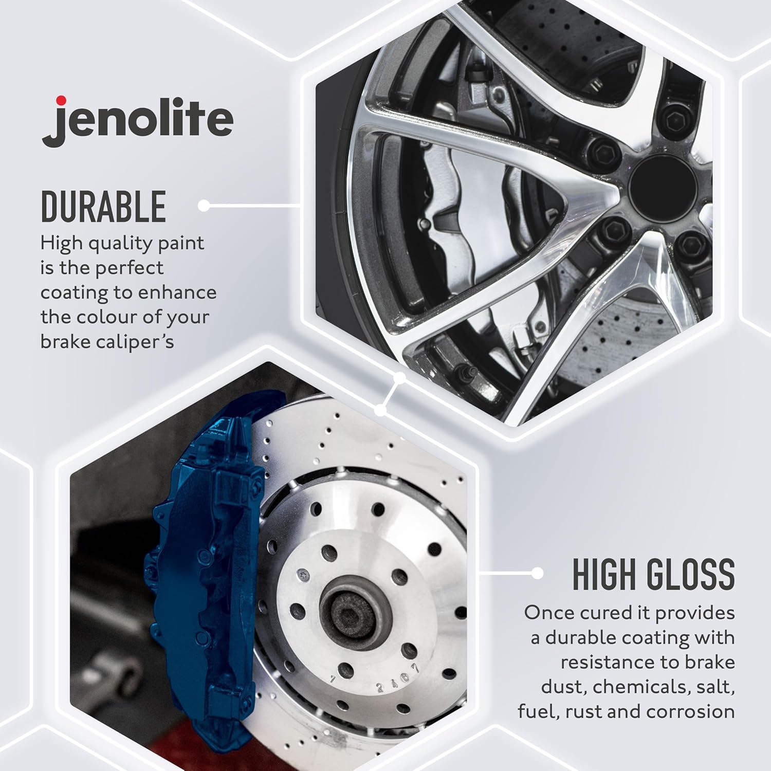 JENOLITE Peinture en Spray pour Étriers de Frein | BLEU | 400ml | Peinture de Restauration pour Freins et Étriers | Finition Durable, Résistante à la Chaleur et à l'Essence