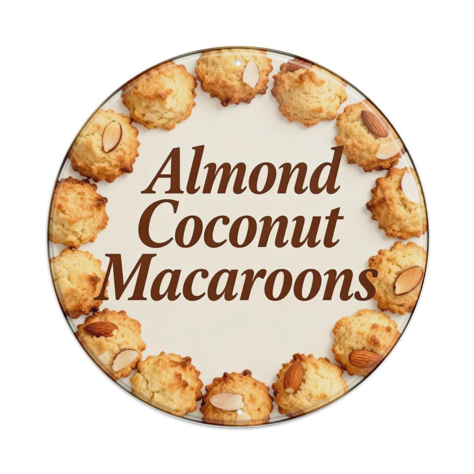 Almond Coconut Macaroons Metal Tin Sign Plaque