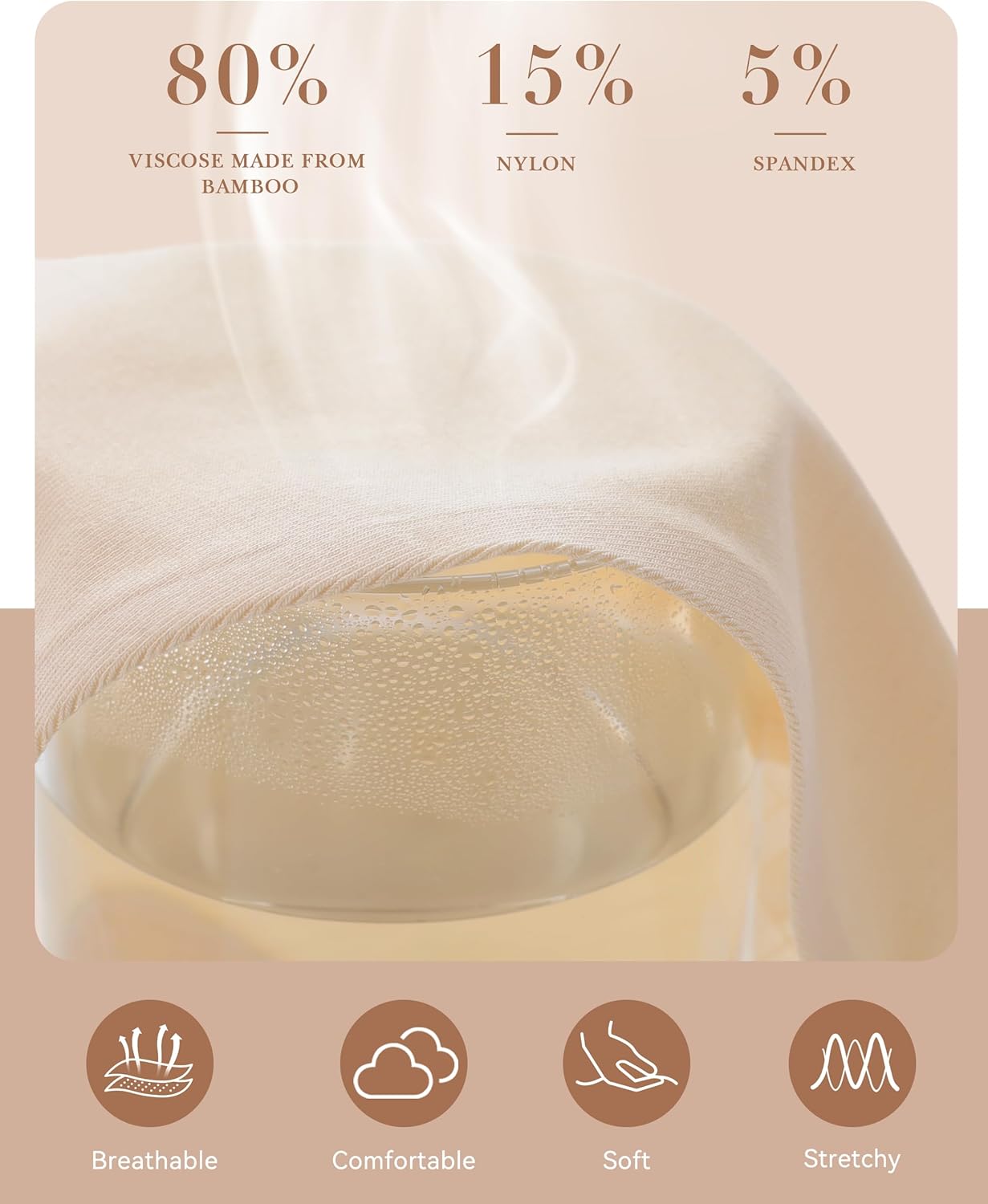 BAMBOO COOL Women's Thongs Breathable Underwear High Stretchy Lace Low Waisted Panties Tagless 6 Pack - Image 3