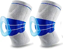 Joelheira de Compressão 3D Articulada com Hastes Flexíveis e Anel de Silicone Patelar – Suporte Ortopédico para Joelho (2)