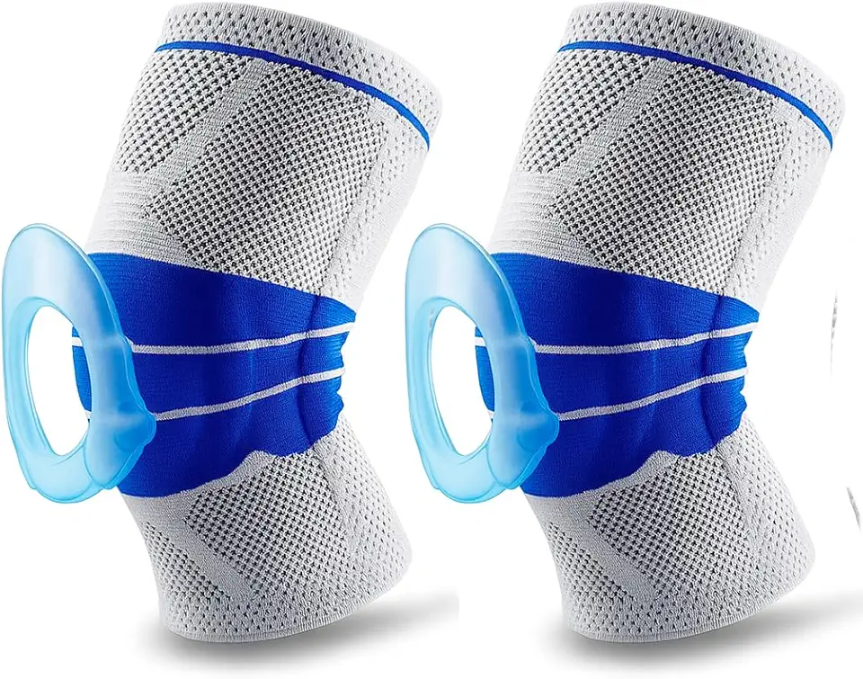 Joelheira de Compressão 3D Articulada com Hastes Flexíveis e Anel de Silicone Patelar – Suporte Ortopédico para Joelho (2)
