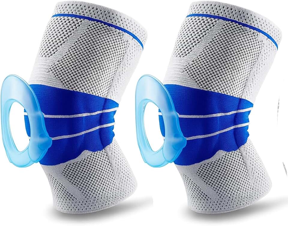 Joelheira de Compressão 3D Articulada com Hastes Flexíveis e Anel de Silicone Patelar – Suporte Ortopédico para Joelho (2)