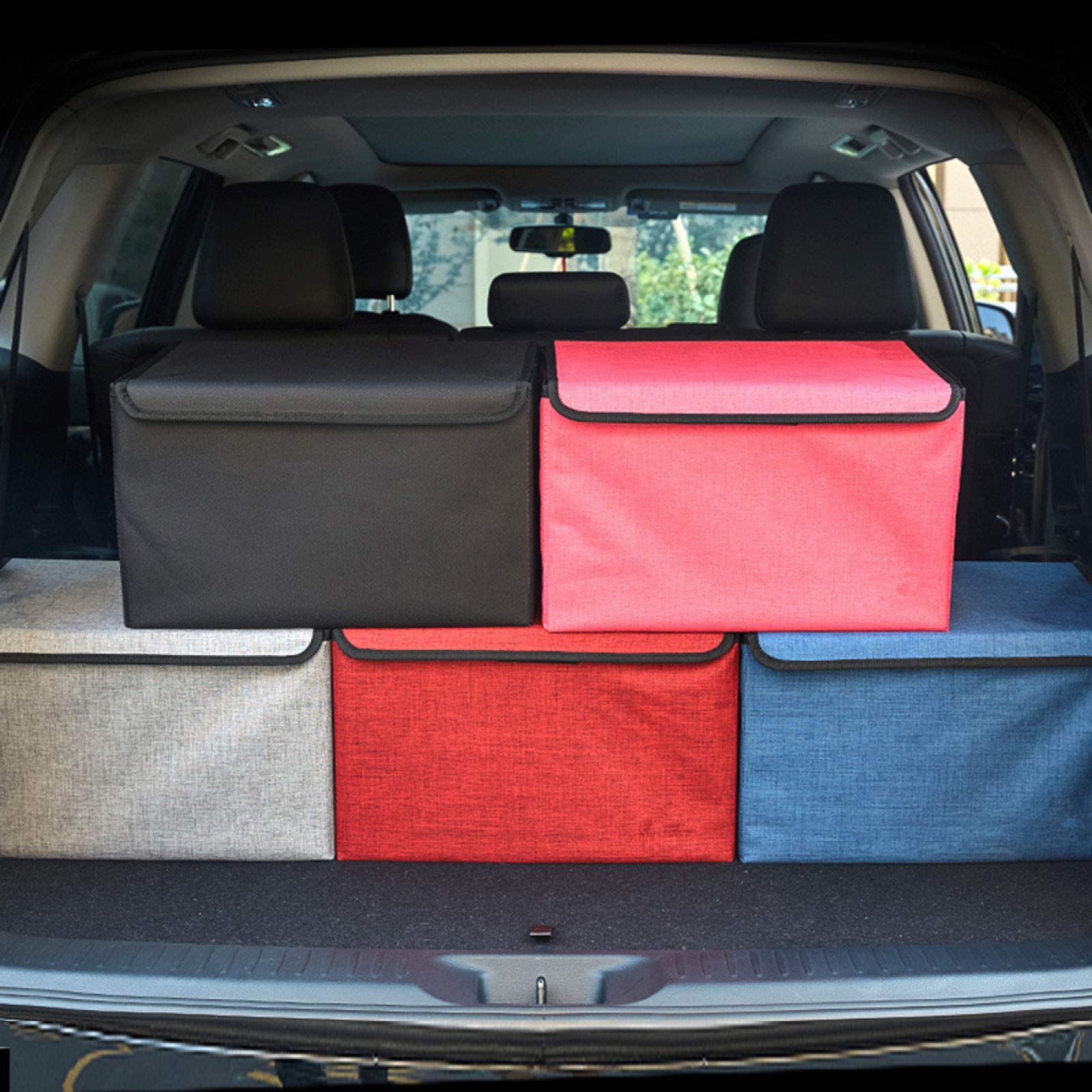 Organizer per Baule da Auto, con Coperchio Scatola Pieghevole per Auto Impermeabile Organizer Automatico Fondo Antiscivolo per Auto Camion SUV per Interni