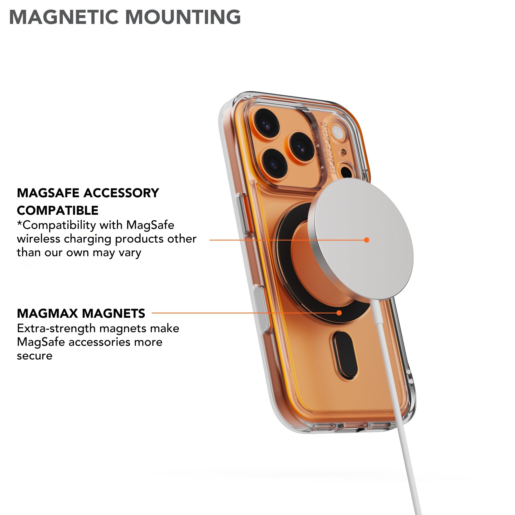 Rokform Custodia sottile per iPhone 17 Pro, cover magnetica (trasparente) | Compatibile con Mag Safe