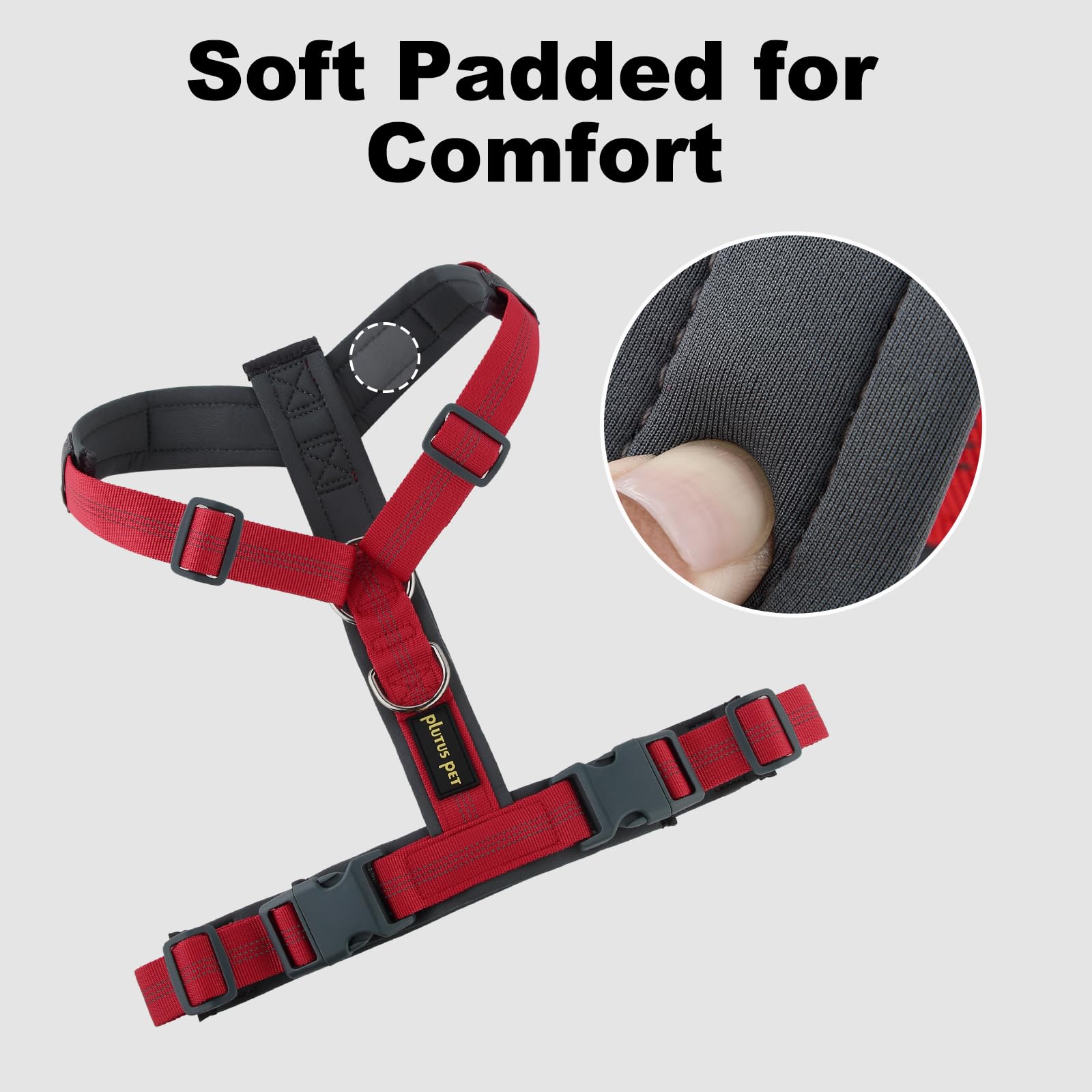 Plutus Pet No Pull Dog Harness, Adjustable Nylon Harness with Soft Padding - Image 3