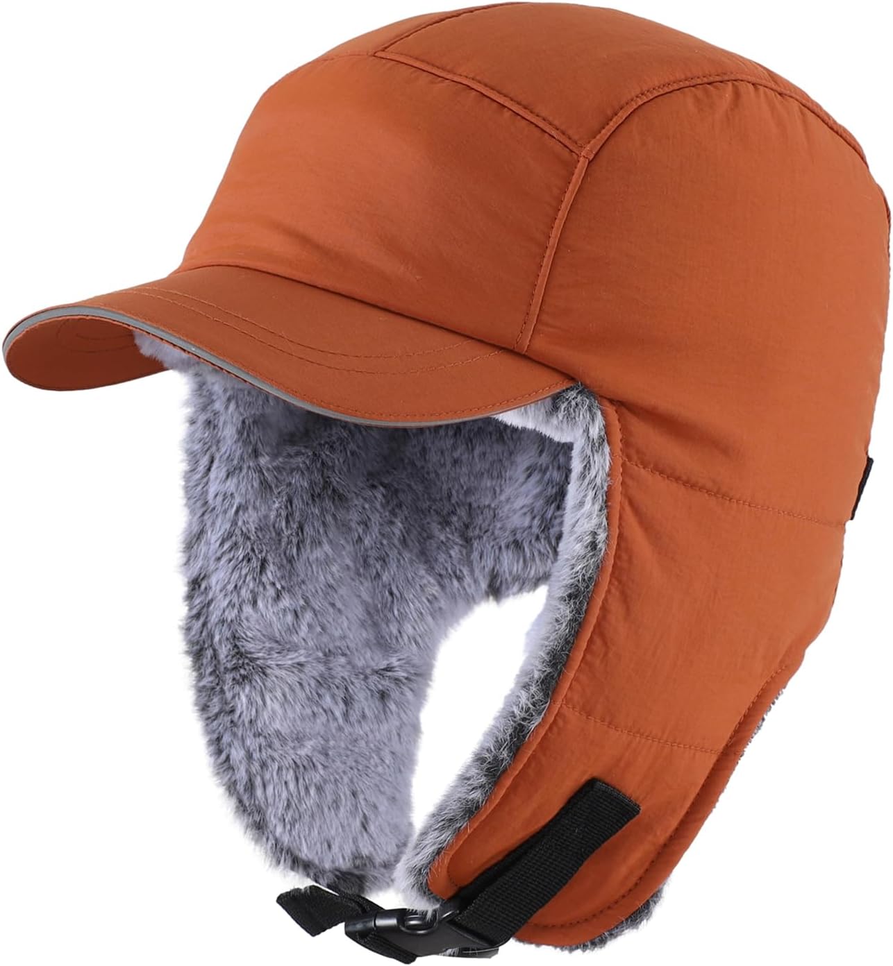 Connectyle Men’s Trapper Hat with Ear Flaps Winter Warm Hat Windproof, Water Repellent, Reflective, Faux Fur Fully Lined