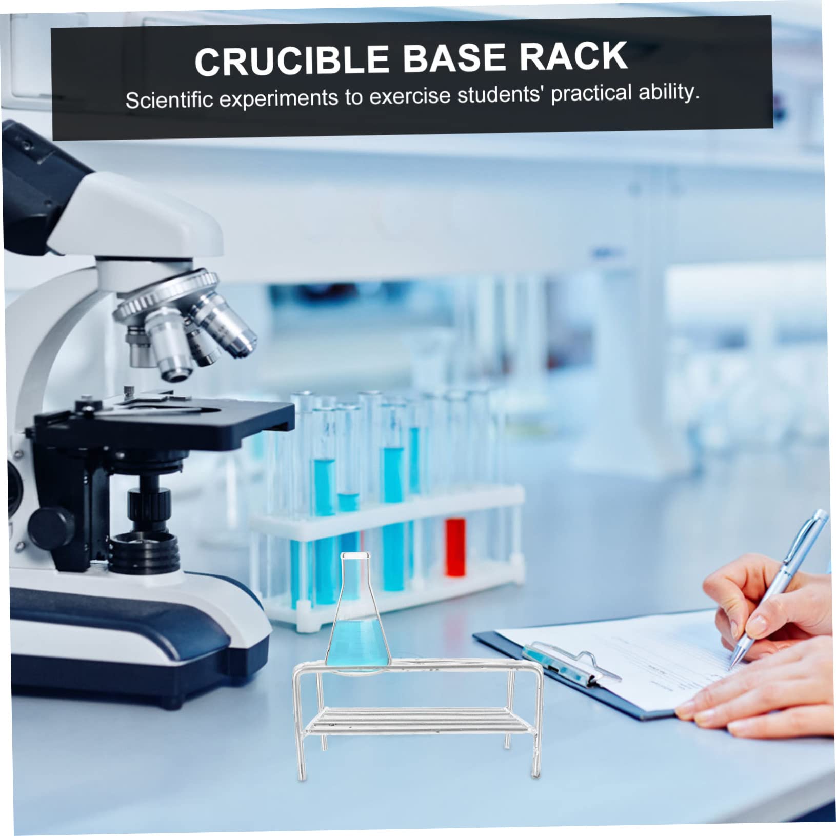 Gatuida 3pièces Support De Creuset De Laboratoire Plaqué Étagère à Creuset Accessoire Pratique Pour Expériences Scientifiques