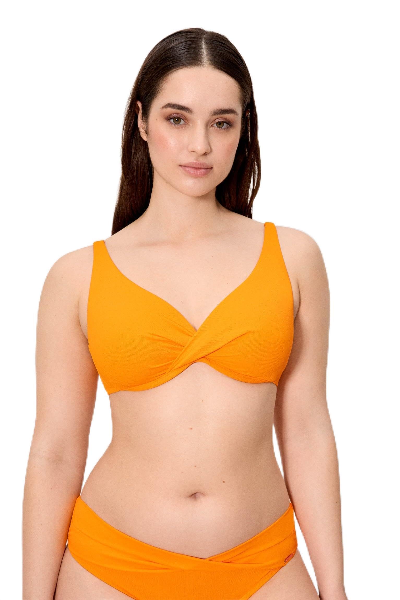 YSABEL MORA. Top Bikini Reductor Micropiqué Copa C. con Aro y Sin Relleno. Tirantes Regulables Multiposición. Colección Vanila.
