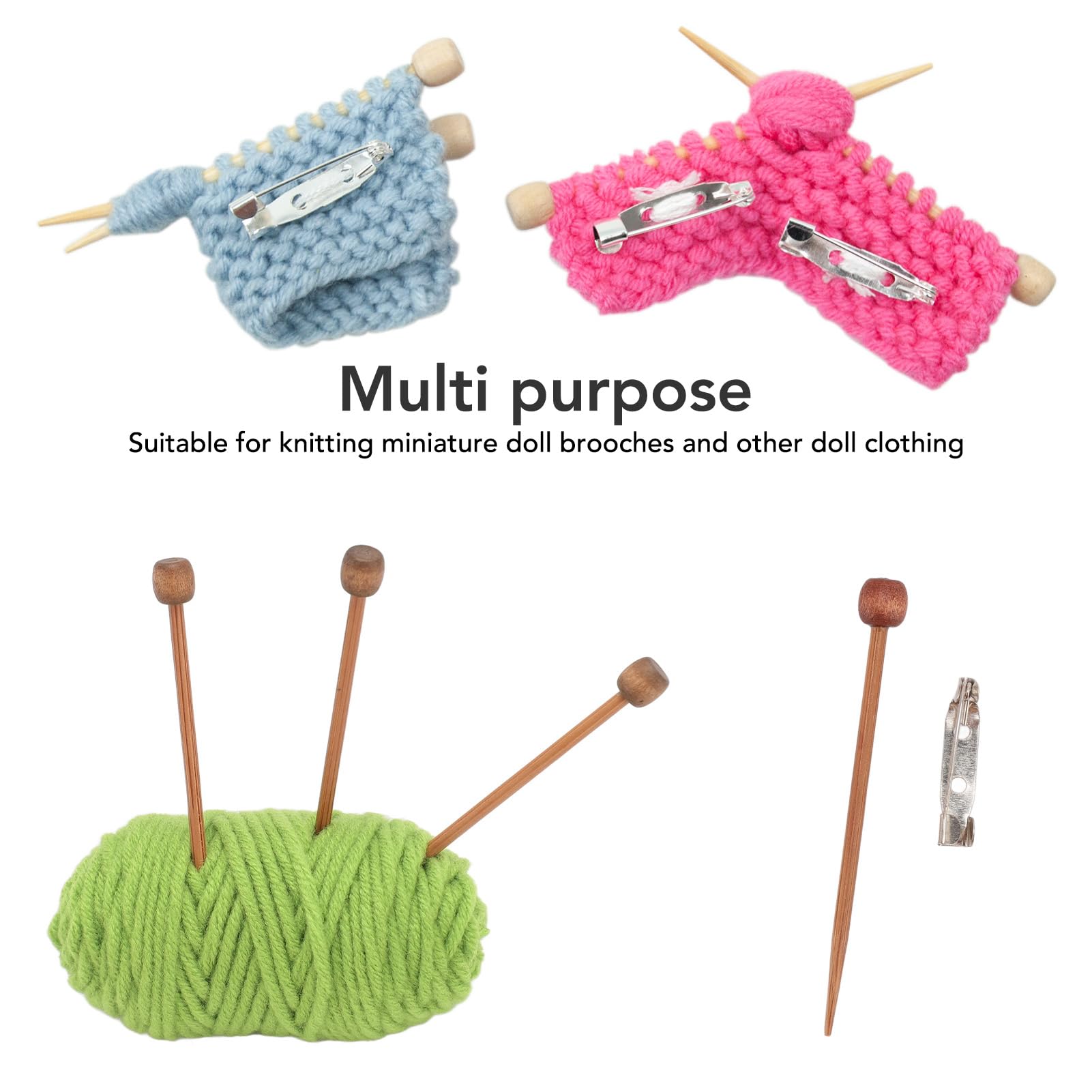 Enkele puntige breinaalden, mini eenvoudig te gebruiken 12 stuks naalden draagbare doe-het-zelf breisteekhouders voor poppenbroches (originele kleur Enkele puntige breinaalden, mini eenvoudig te gebruiken 12 stuks naalden draagbare doe-het-zelf breisteekhouders voor poppenbroches (originele kleur
