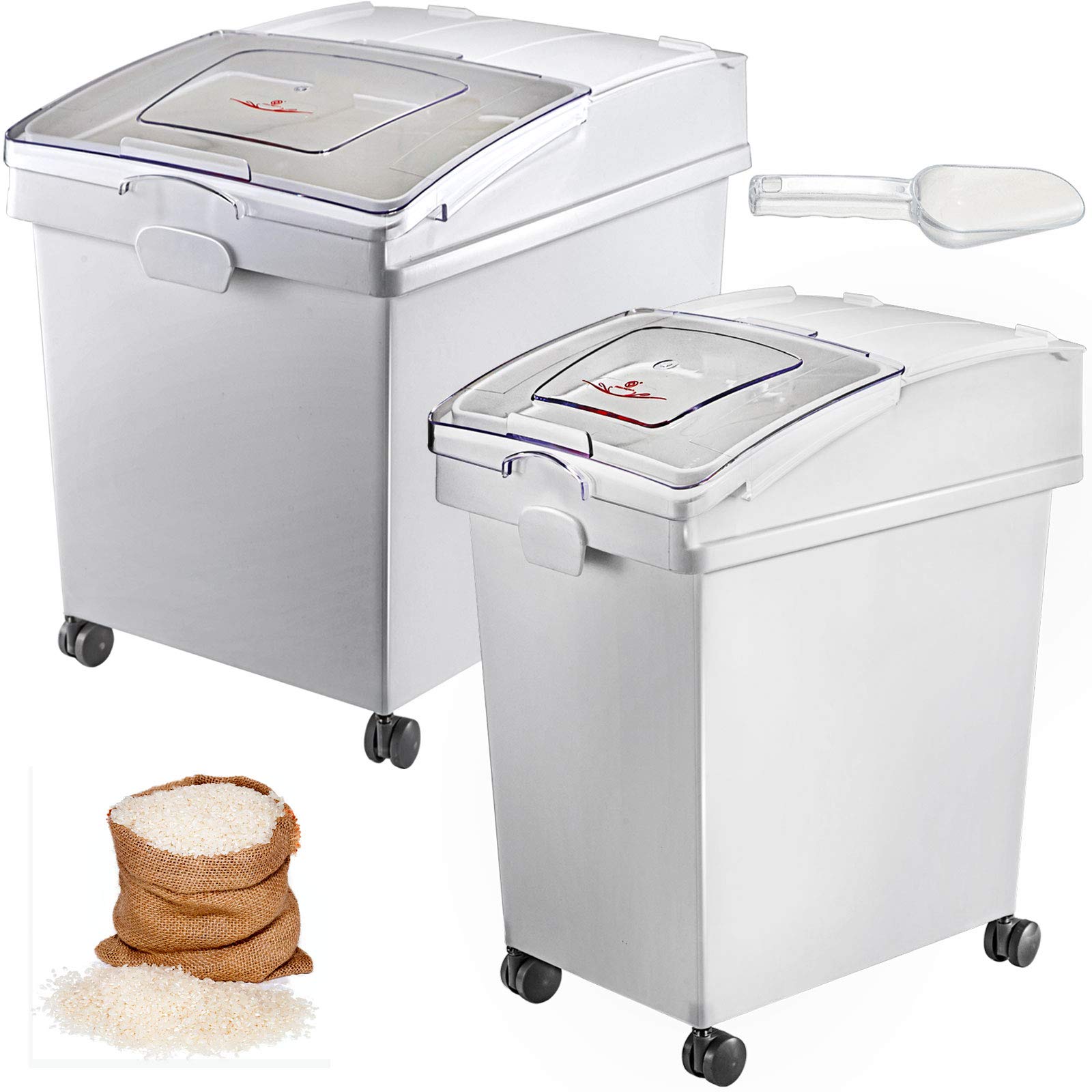 Buy VEVOR Ingredient Bin, 10.5+6.6 Gallons, Rice Storage Container on