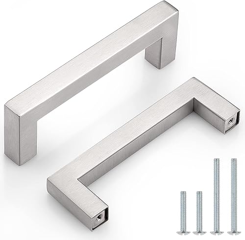 Probrico - Tiradores para armarios de cocina (acero inoxidable, níquel cepillado)