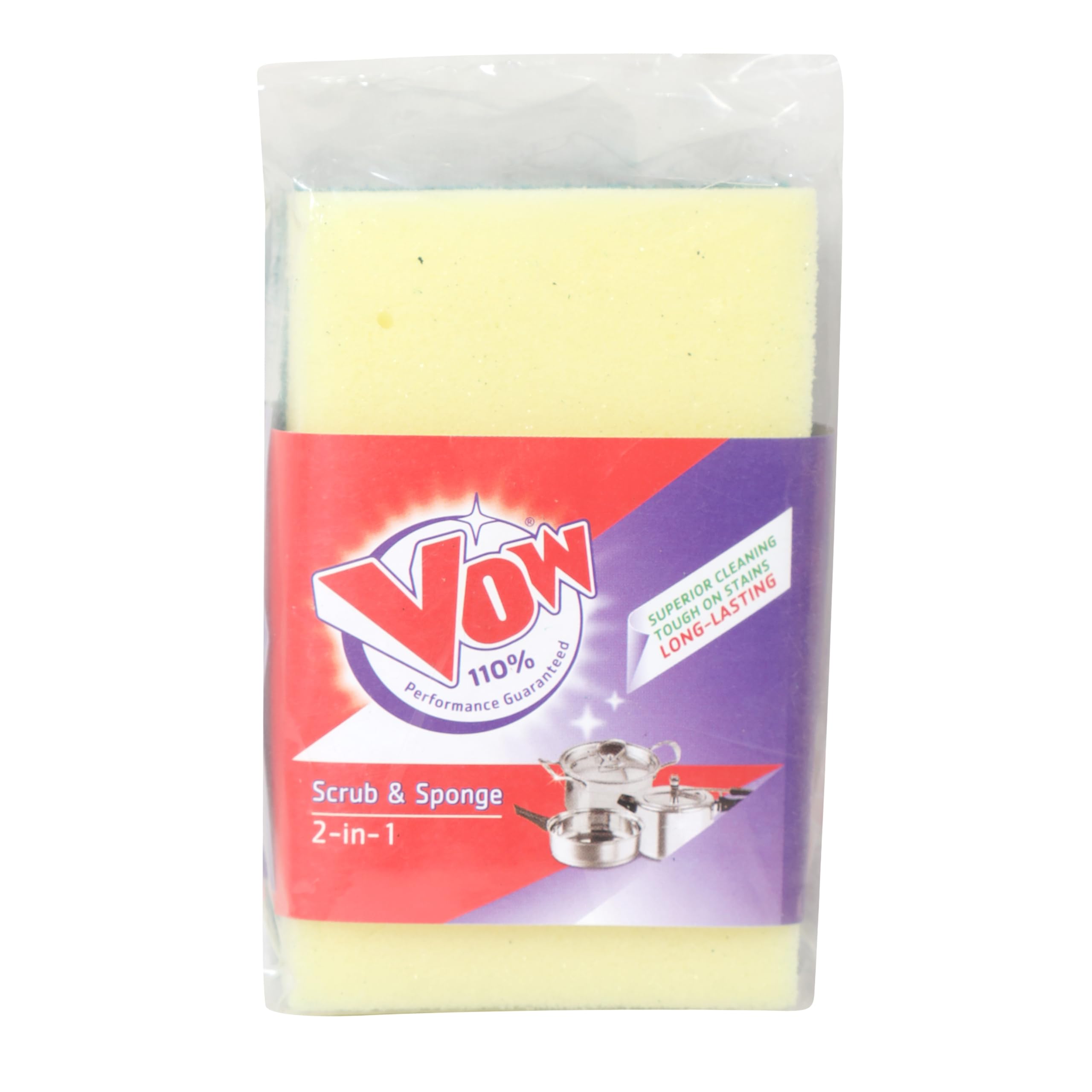 Vow 2 in 1 Scouring Pad Sponge, 6.2 cmm X 10 cm, Yellow & Green (B0D45J1228) Amazon Price History, Amazon Price Tracker
