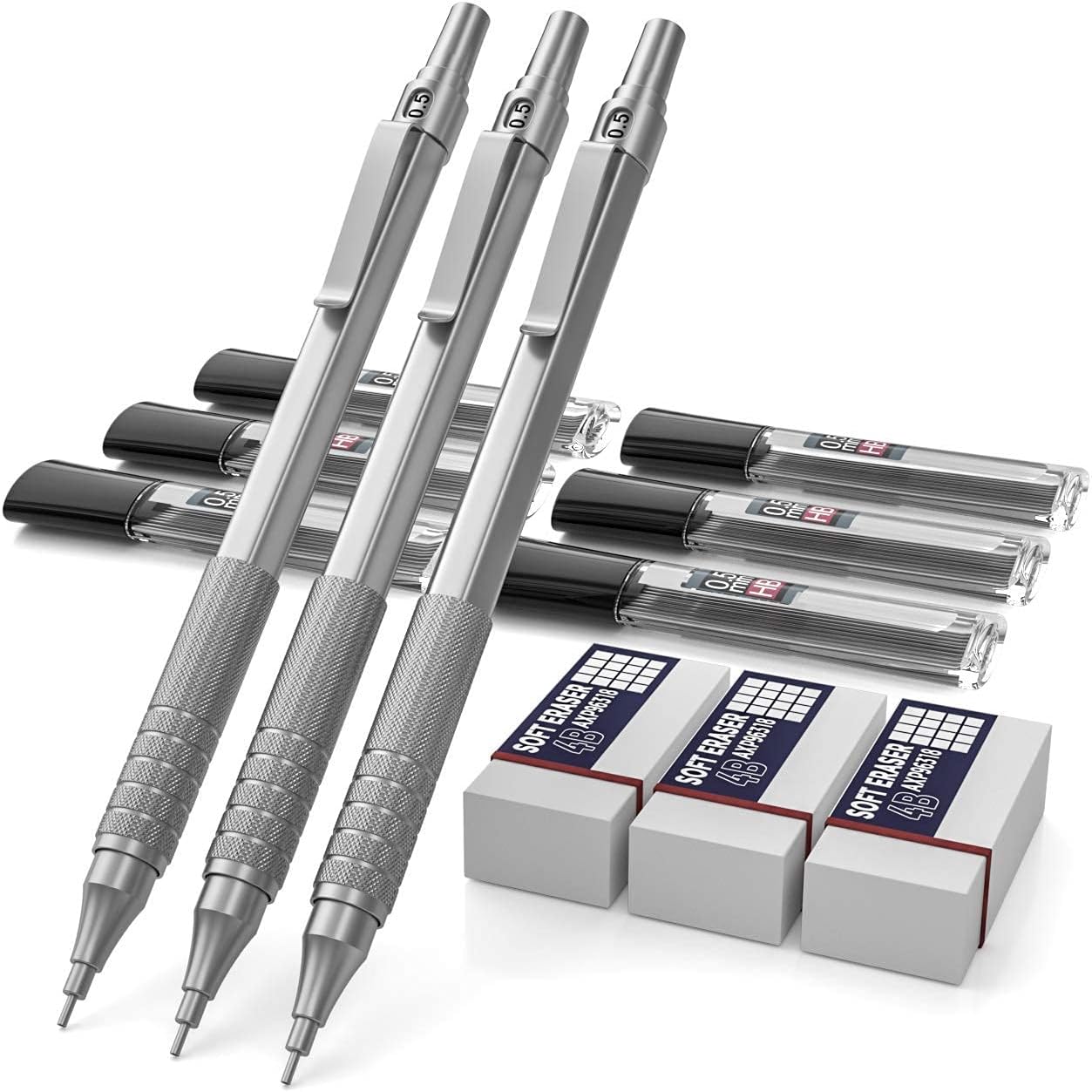 Nicpro 0.5 mm Mechanical Pencil Set Bundle 1200 PCS 0.5 Lead Refill HB
