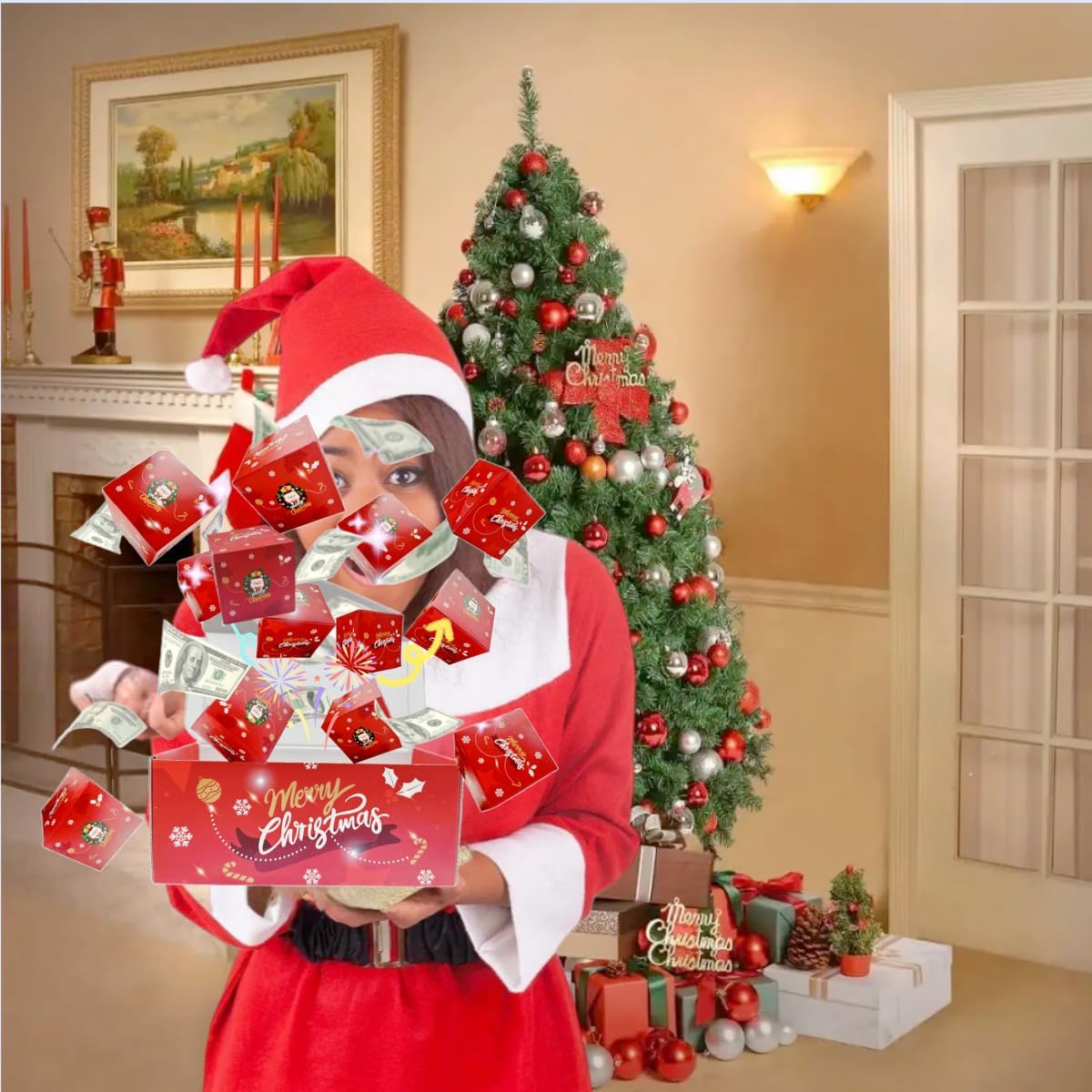 YYPLIAN Caja de regalo sorpresa para dinero, 20 cajas de regalo sorpresa explosión para Navidad, caja de regalo de dinero explosivo, cajas emergentes de Navidad para dinero (Navidad)