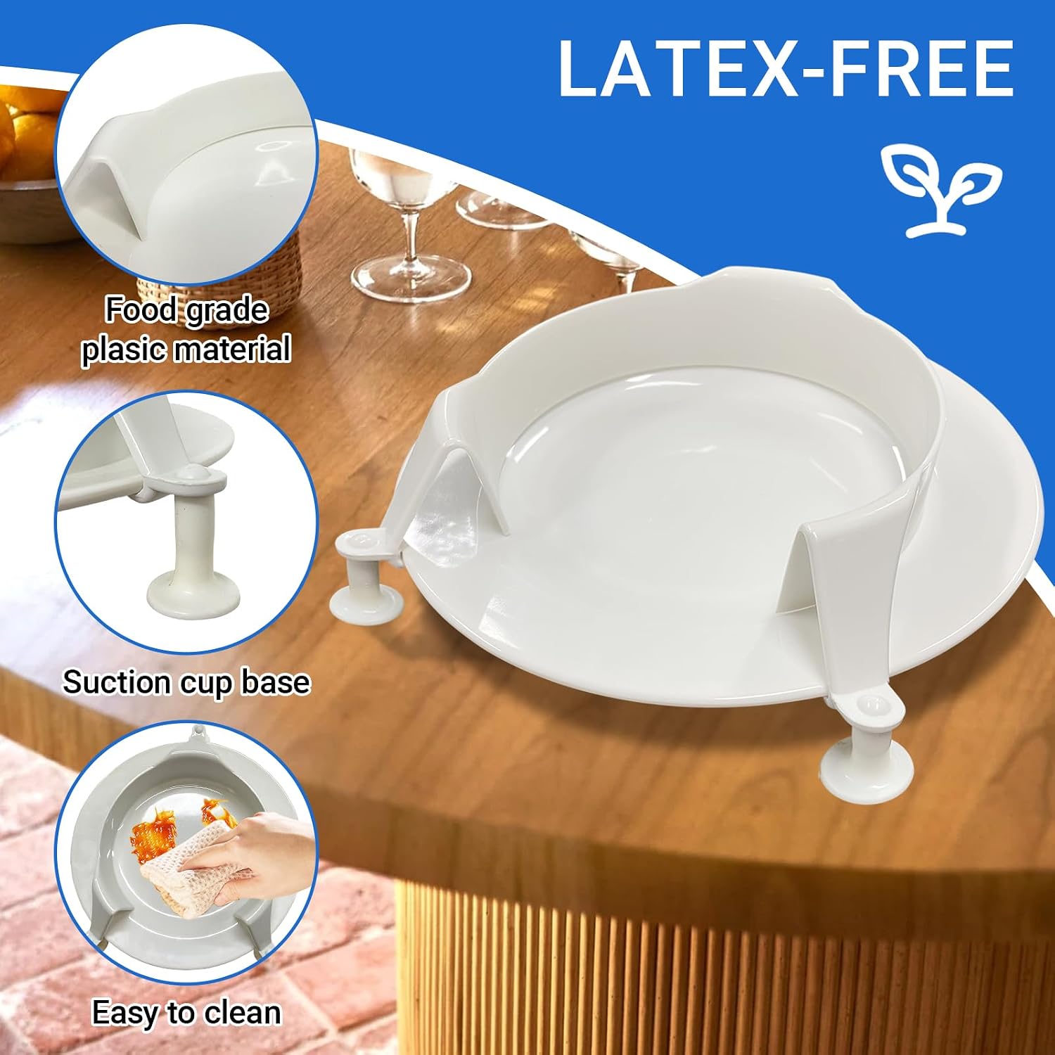 Spill-Proof Scoop Plate with Suction Base - Assistive Dining Bowl with Food Guard for Parkinson’s, Dementia, Stroke & Tremors