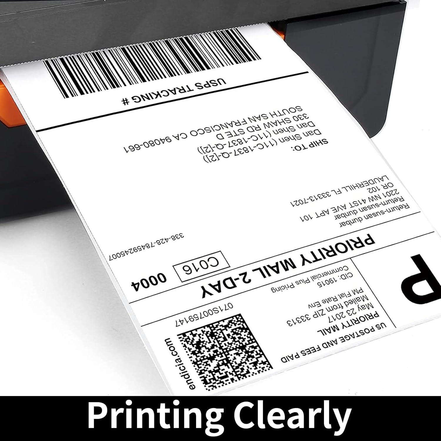 FungLam 6 Rolls 4"x6" Thermal Shipping Labels, 250 Labels/1 Roll, 1" Core, Perforated, Address Mailing Shipping Labels Compatible with JADENS,Rollo, Zebra,iDPRT. - Image 5