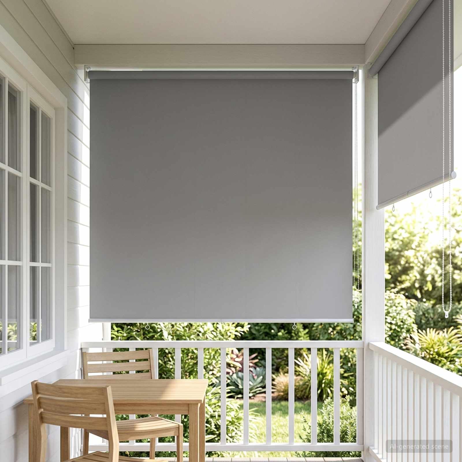 Tenda avvolgibile in poliestere grigio chiaro | Montaggio a Parete o Soffitto, Anti-abbagliamento, Controllo Termico, Protezione Privacy