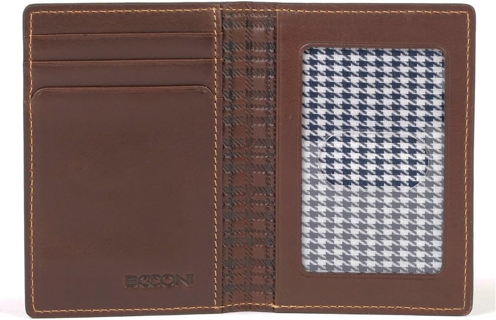 Men's Bryant Vintage Slim Card Case,Antiqued Mahogany w/Houndstooth,US
