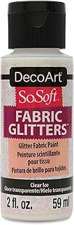 Deco Art SoSoft Fabric Glitters Acrylic Paint 2oz-Clear Ice-White