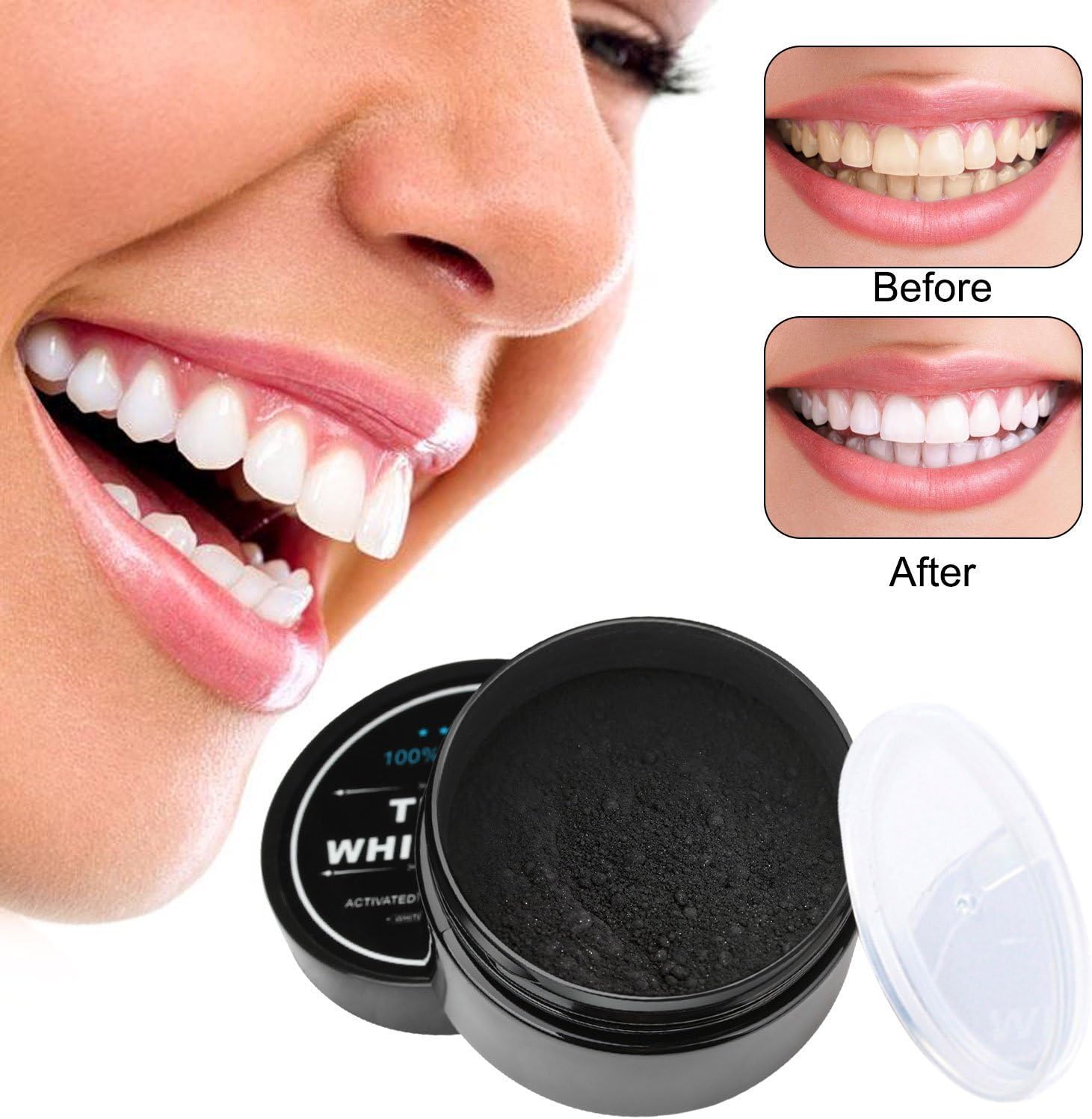 Activated Charcoal Natural Teeth Whitening Powder by Repou,Tooth Cleaning- Detoxify Your Mouth & Enjoy Oral Hygiene