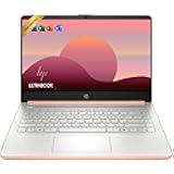 HP Rose Gold Ultrabook 14 Laptop with Office 365, Intel 4-Core CPU, 1.1TB Storage (1TB OneDrive and 128GB Emmc), 8GB RAM, Windows 11, No Mouse