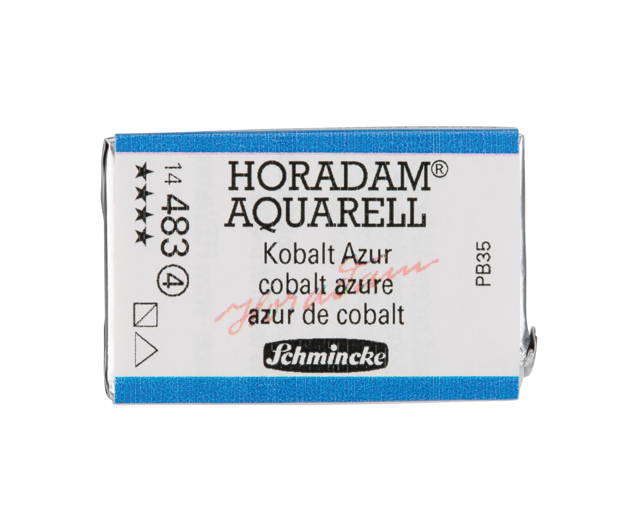 Schmincke - HORADAM® AQUARELL - finest artists' watercolour paints, 483 Cobalt Azur, 14 483 043, 1/1 pan — image 1