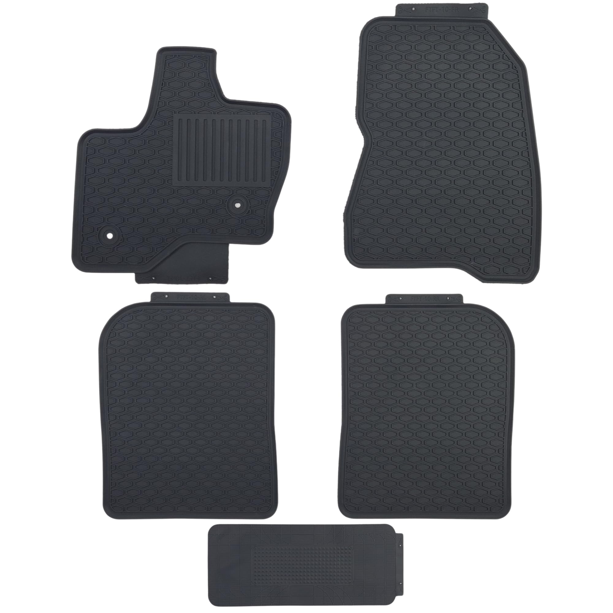 Custom-fit for 2009-2019 Ford Flex/Lincoln MKT Premium All-Weather Rubber Floor Mats and Liners Front and 2nd Row Heavy Duty Set (Black)