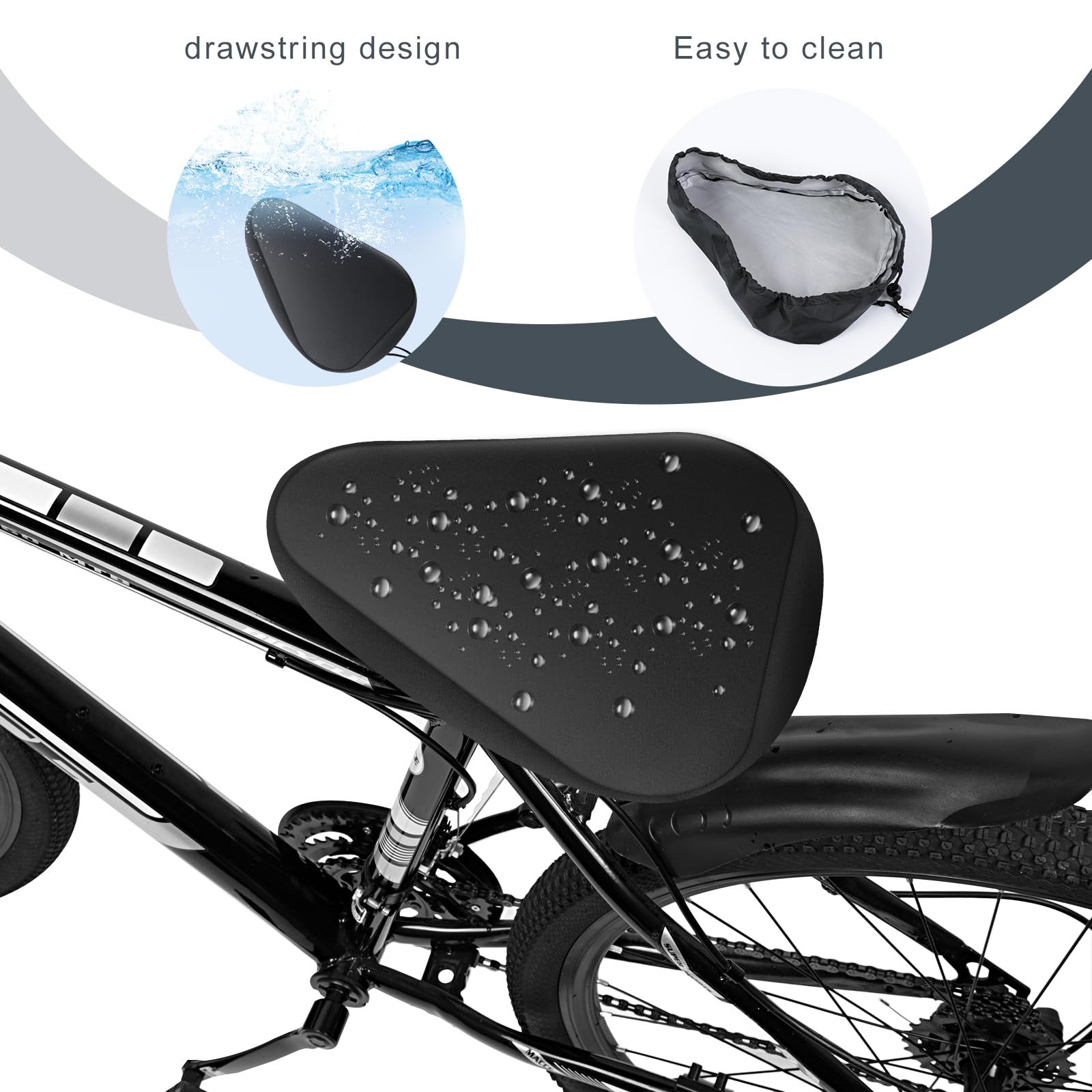 Image secondaire de Housse de Selle de Vélo Imperméable AiQInu - 2 Paquets avec Cordon de Serrage