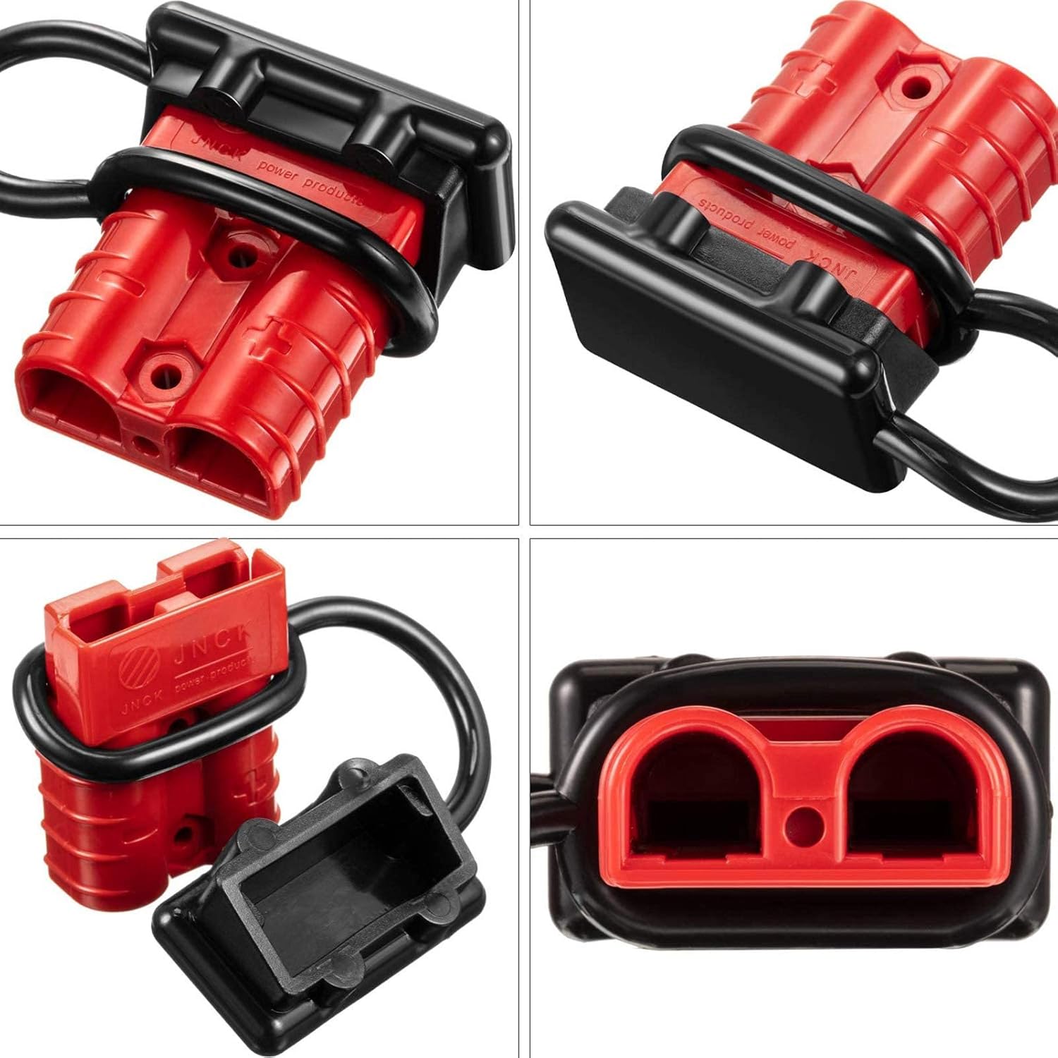 Frienda 12 Pieces Red 6-10 Gauge Battery Quick Connector 50A 12-36V Battery Quick Disconnect Wire Harness Plug Kit for Motor Recovery Winch Trailer