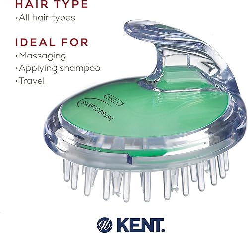 Miniatura 6 de KENT SH1 - Champúacondicionador, masaje del cuero cabelludo y cepillo húmedo para ducha para el crecimiento del cabello, 42 cerdas de goma suave (3
