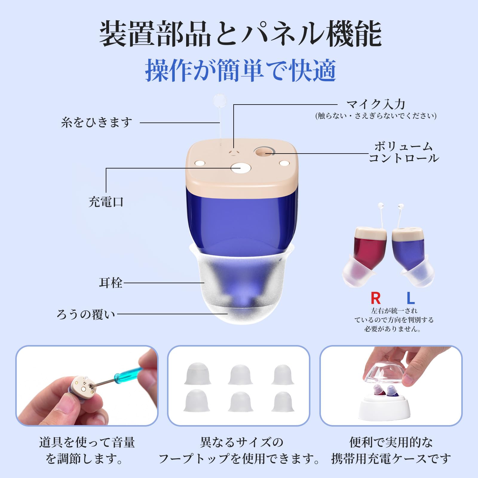 ⭐️集音器 高齢者 耳掛け式 無段階音量調整 小型 軽量 簡単操作⭐️ Amazon.co.jp: 集音器 高齢者 しゅうおんき わずか2.2g・無段階音量