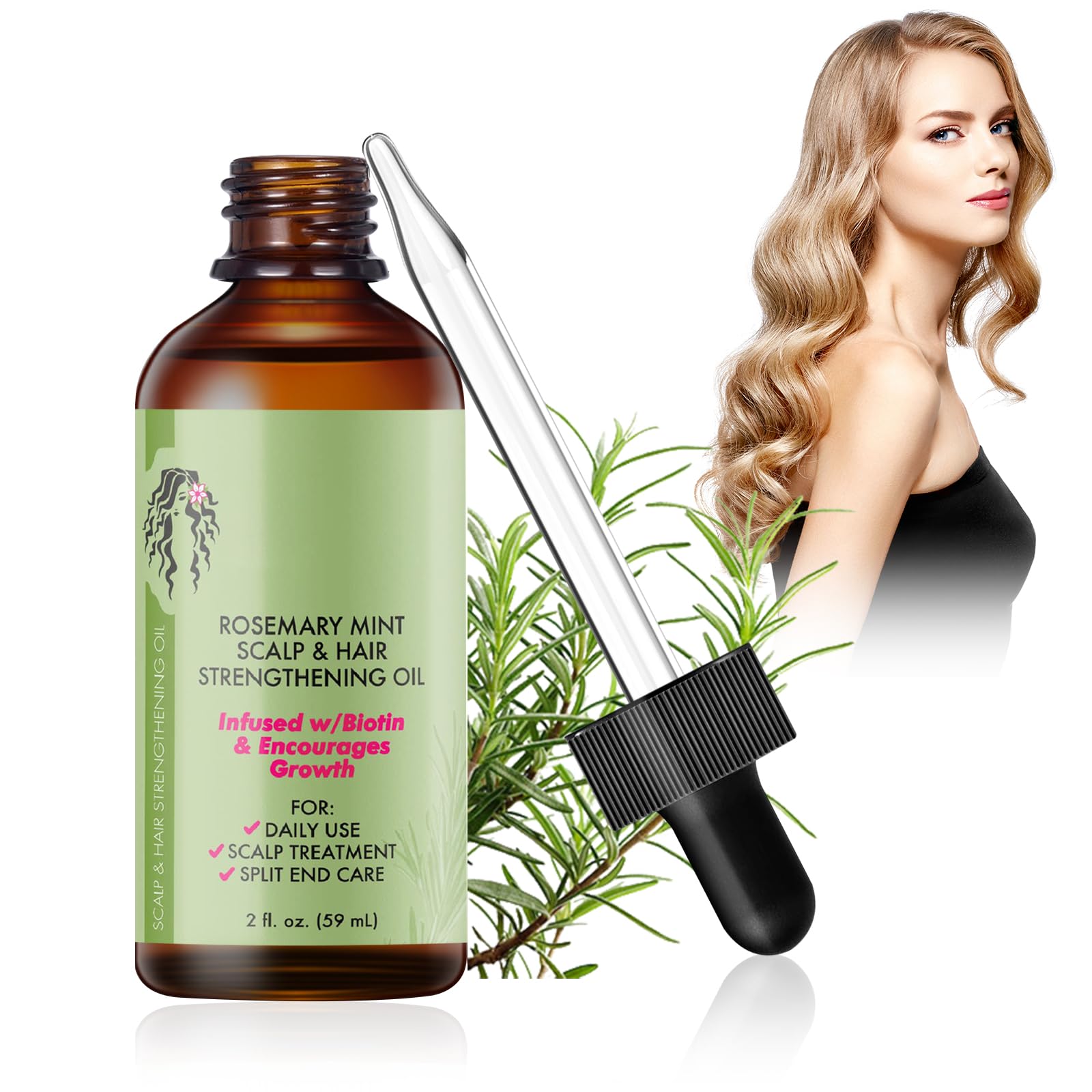 Fengyang 2Pcs Aceite De Romero Para El Cabello, Aceite Esencial De Romero Para El Crecimiento Del Cabello, Aceite Esencial Romero Para El Cabello Y La Piel
