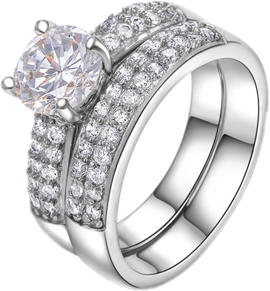 Jzoeoeu Jewelry Selling Jewelry Wholesale Jewelry Hot Models Double Diamond Set Platinum Ring