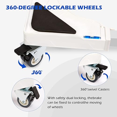 Miniatura 2 de Nefish Carretilla para Muebles Soporte Ajustable para Mini Nevera Carretilla con 4 Ruedas Bloqueables Soporte para Lavadora Rodillo Móvil Base Móvil