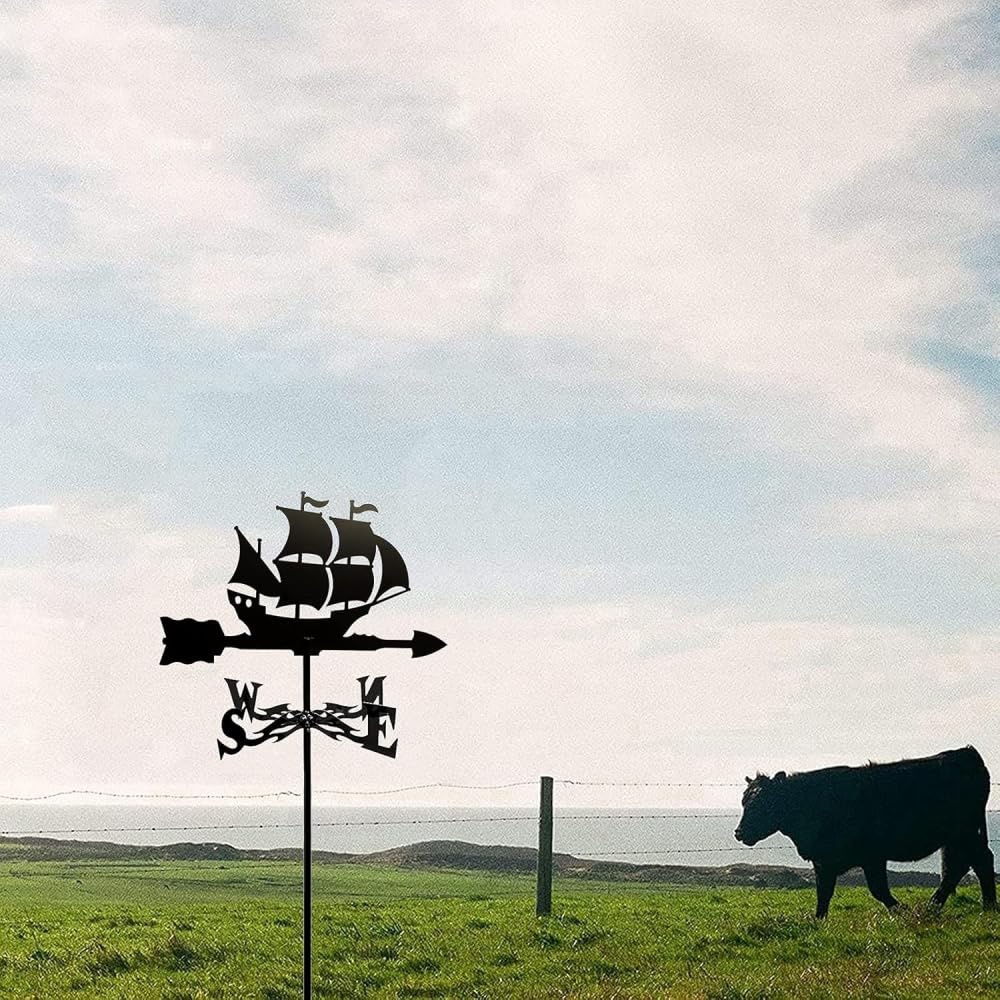 Wiatrowskaz ze stali nierdzewnej, Retro Farm Ze Stali Nierdzewnej Wskaźnik Kierunkowskazy, Przyrząd Do Pomiaru Dziedzińca Dla Gospodarstwa Rolnego Na Zewnątrz