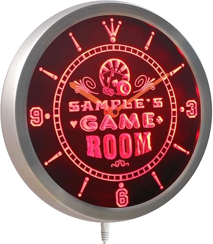 Miniatura 3 de AdvPro ncpl-tm - Reloj de pared LED de neón personalizado para sala de juegos, barra de nombre, barra de cerveza