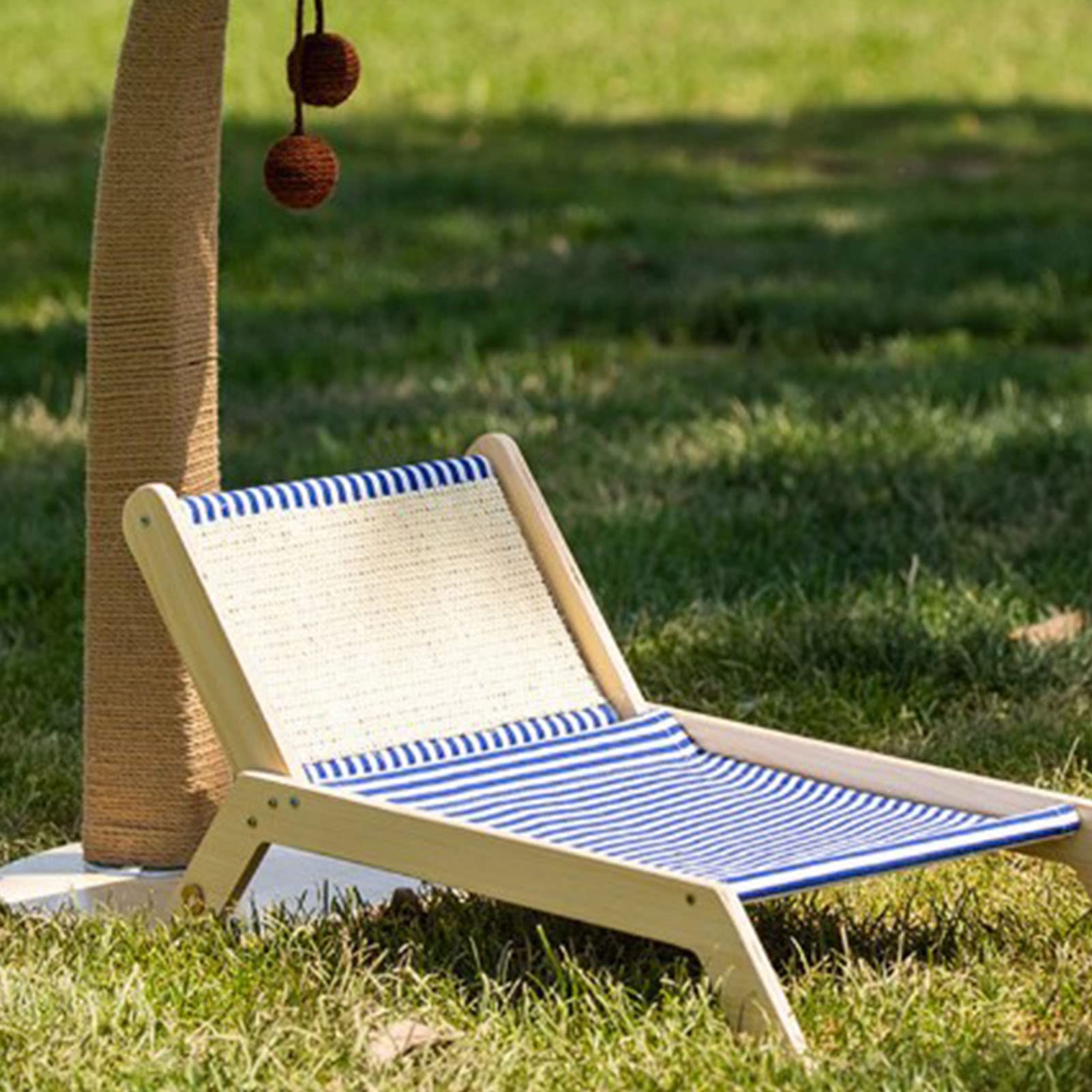 TITA-DONG Katzenhängematte, Katzen-Strandstuhl, Erhöhtes Katzenbett mit Robustem Sisal-Kratzer, Langlebiger und Fusselfreier Sisal-Kratzer, Katzenstuhl aus Holz. Original-Katzenmöbel von(Strandstuhl)