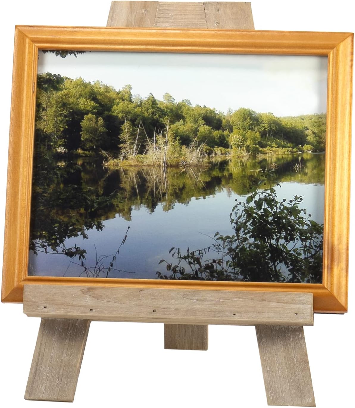 Red Co. 12.5" Tall Natural Wood Tabletop Tripod A-Frame Display Easel Stand and Art Holder, Distressed Brown