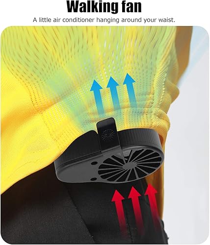 Miniatura 9 de Diyeeni Portable Waist Small Fan Cool and Strong Wind USB Charging Long Battery Life Suitable for Outdoor Travel and After Exercise