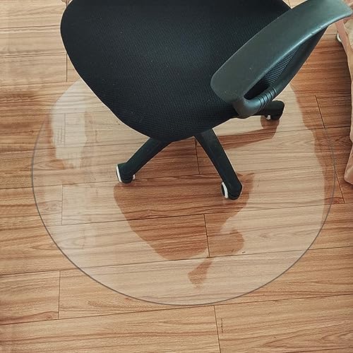 Tapete redondo transparente para silla para suelo de madera dura, tapete protector de suelo de madera y azulejos, tapete de PVC para silla rodante