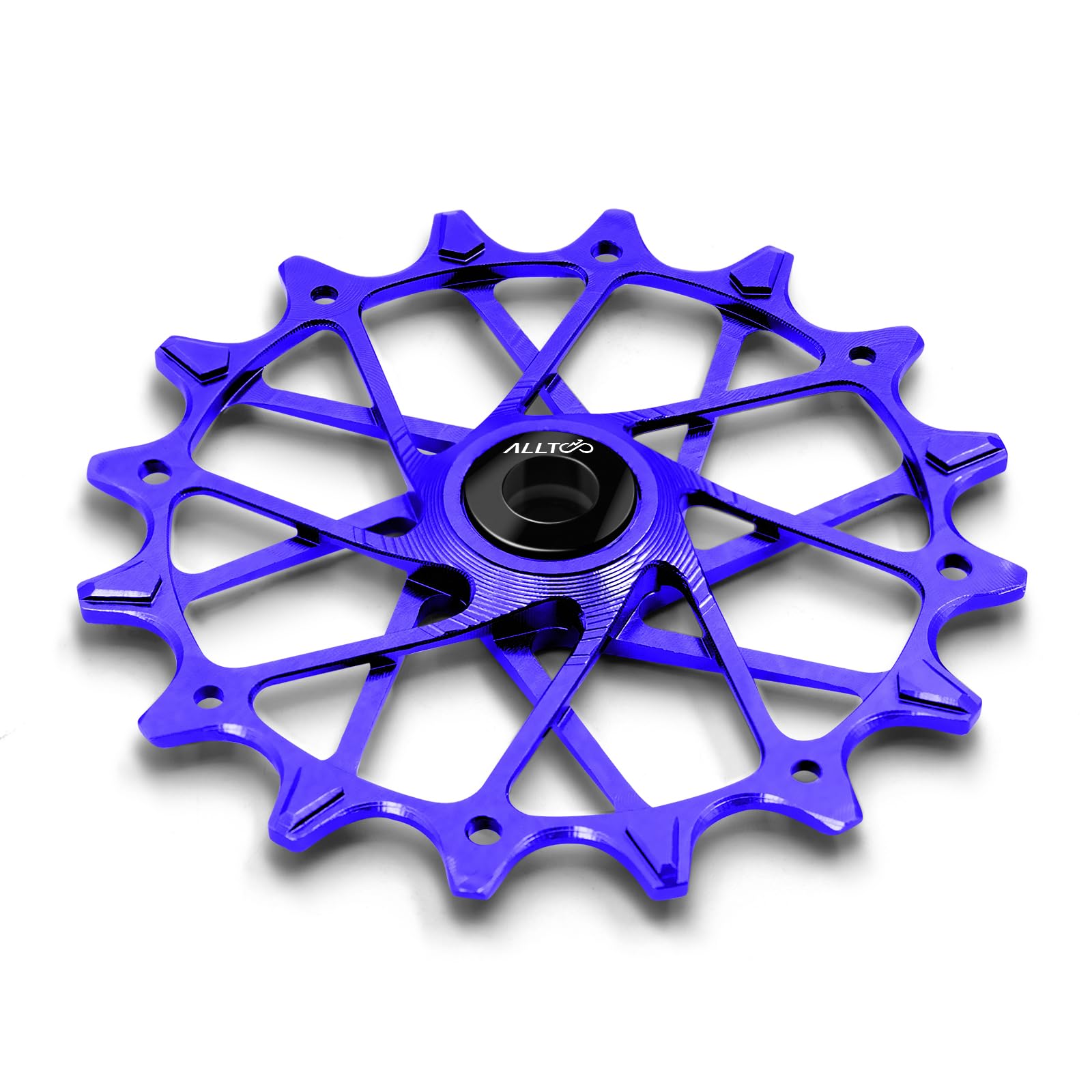 Bicycle Part Oil Resistant Rear Derailleur 16T/14T12T for Sram for Shimano Jockey Wheel Guide Ultralight Aluminium Frame Ceramic Bearing (16T Blue)