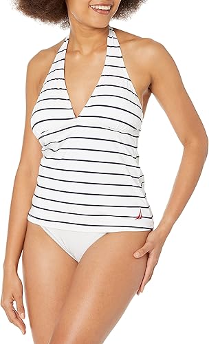 Nautica womens Tankini Swimsuit Top Quick-dry, Upf+, Swim, Beach, Pool & Resort Wear