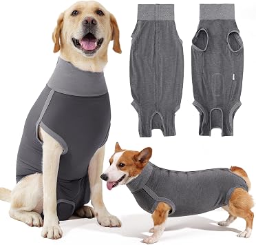 HEYWEAN Dog Recovery Suit - Female & Male Post Op Dog Suit for Spay & Castration Surgery Recovery
